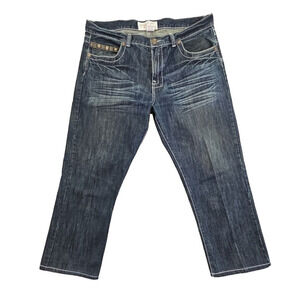 Smoke Rise Jeans Men's 42 x 32 Wide Straight Leg Contrast Thread Embellished Y2K